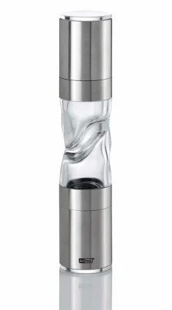 AdHoc Doppelmühle Pfeffer/Salz silberfarben^ Gewürzmühlen & Streuer