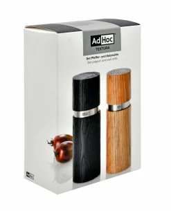 Gewürzmühlen & Streuer>AdHoc Gewürzmühlenset 2tlg. schwarzsilberfarben