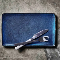 Speiseteller>Aida Teller eckig 31,5x20cm blau