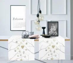 Apelt Tischläufer grauweißbeige^ Tischtextilien