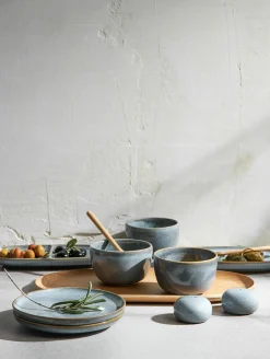 ASA Aperitifteller 2-geteilt 20cm blau^ Serviergeschirr
