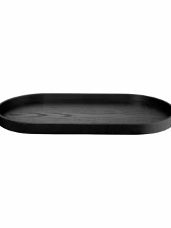 ASA Holztablett oval 44cm schwarz^ Tabletts