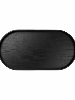 ASA Holztablett oval 44cm schwarz^ Tabletts
