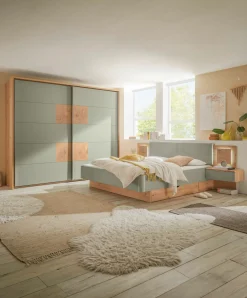 Schlafzimmer-Sets> Bettanlage beigegrün