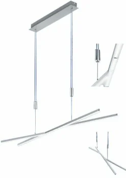 B-Leuchten LED-Pendelleuchte 4flg grau^ Pendelleuchten