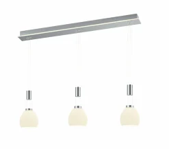 B-Leuchten LED-Pendelleuchte 3flg silberfarben^ Pendelleuchten