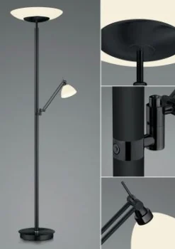 B-Leuchten LED-Stehleuchte 2flg schwarz^ Stehleuchten