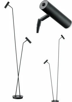 Stehleuchten>B-Leuchten LED-Stehleuchte 2flg schwarz