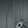 B-Leuchten LED-Stehleuchte 2flg schwarz^ Stehleuchten