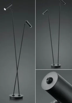 B-Leuchten LED-Stehleuchte 2flg schwarz^ Stehleuchten