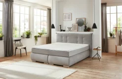 Boxspringbett silberfarben^ Boxspringbetten|Betten
