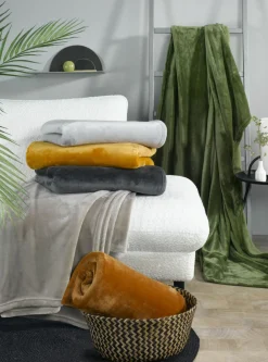 Wohndecken>casa NOVA Flanell-Decke grau