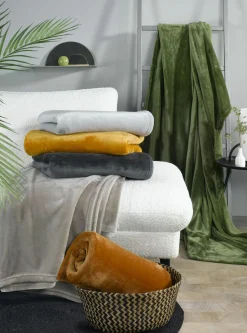 Wohndecken>casa NOVA Flanell-Decke silberfarben