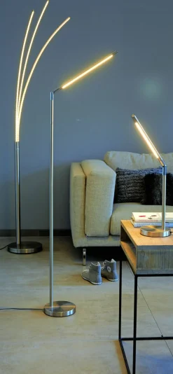 casa NOVA LED-Stehleuchte 3flg silberfarben^ Stehleuchten