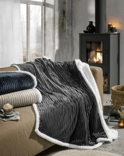 casa NOVA Sherpa-Decke Cord grau^ Wohndecken