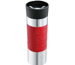 Thermogefäße>Cilio Isoliertrinkbecher 500ml silberfarbenrotschwarz