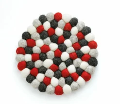 Cilio Untersetzer 21cm grauweißschwarzrot^ Untersetzer
