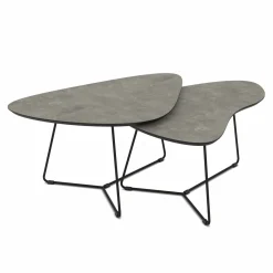 Couchtisch-Set braungrau^ Couch- & Beistelltische