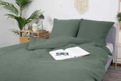 Dero Textil Musselin-Bettwäsche grün^ Musselin