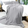 Wohndecken>Dero Textil Musselin-Wohndecke grau