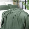 Dero Textil Musselin-Wohndecke grün^ Wohndecken