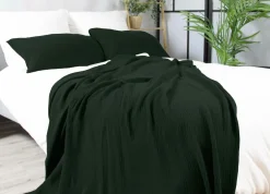 Wohndecken>Dero Textil Musselin-Wohndecke grün