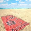 Dero Textil Velour-Strandtuch rot^ Strandlaken