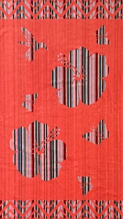 Dero Textil Velour-Strandtuch rot^ Strandlaken