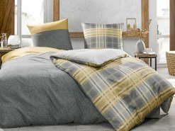 Dormisette Bettwäsche graugoldfarben^ Flanell|Biber