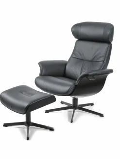 Tv & Relaxsessel> Drehsessel mit Hocker schwarz