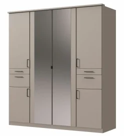 Drehtürenschrank 6-trg. grau^ Kleiderschränke