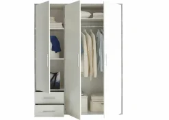Drehtürenschrank 3-trg. grauweiß^ Kleiderschränke