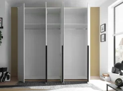 Drehtürenschrank 5-trg. weiß^ Kleiderschränke