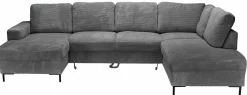 Sofas & Couches> Eckgarnitur U-Form grau