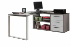 Bürotische·Schreibtische> Eck-Schreibtisch grauweiß