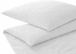Elegante Mako-Satin-Bettwäsche weiß^ Satin