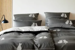 Elegante Mako-Satin-Bettwäsche schwarz^ Satin