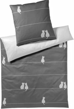 Elegante Mako-Satin-Bettwäsche schwarz^ Satin