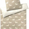 Elegante Mako-Satin-Bettwäsche beige^ Satin