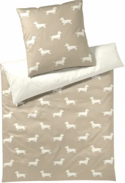 Elegante Mako-Satin-Bettwäsche beige^ Satin