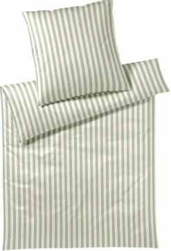 Satin>Elegante Mako-Satin-Bettwäsche grün