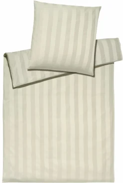 Jacquard Bettwäsche|Satin>Elegante Mako-Satin-Bettwäsche beige