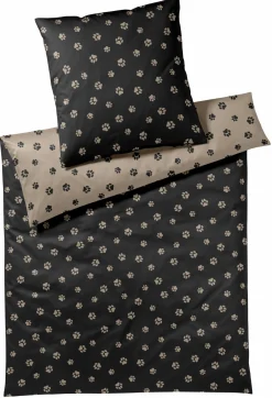 Elegante Mako-Satin-Bettwäsche beigeschwarz^ Satin