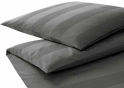 Elegante Mako-Satin-Bettwäsche grau^ Satin