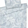 Elegante Satin-Bettwäsche blau^ Satin