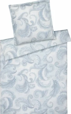 Elegante Satin-Bettwäsche blau^ Satin