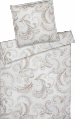 Elegante Satin-Bettwäsche beigeweiß^ Satin
