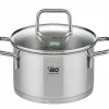 Töpfe>Elo Fleischtopf m. Deckel 16cm silberfarben