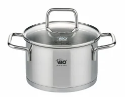 Töpfe>Elo Fleischtopf m. Deckel 12cm silberfarben