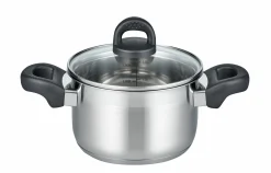 Töpfe>Elo Fleischtopf m. Deckel 16cm silberfarben